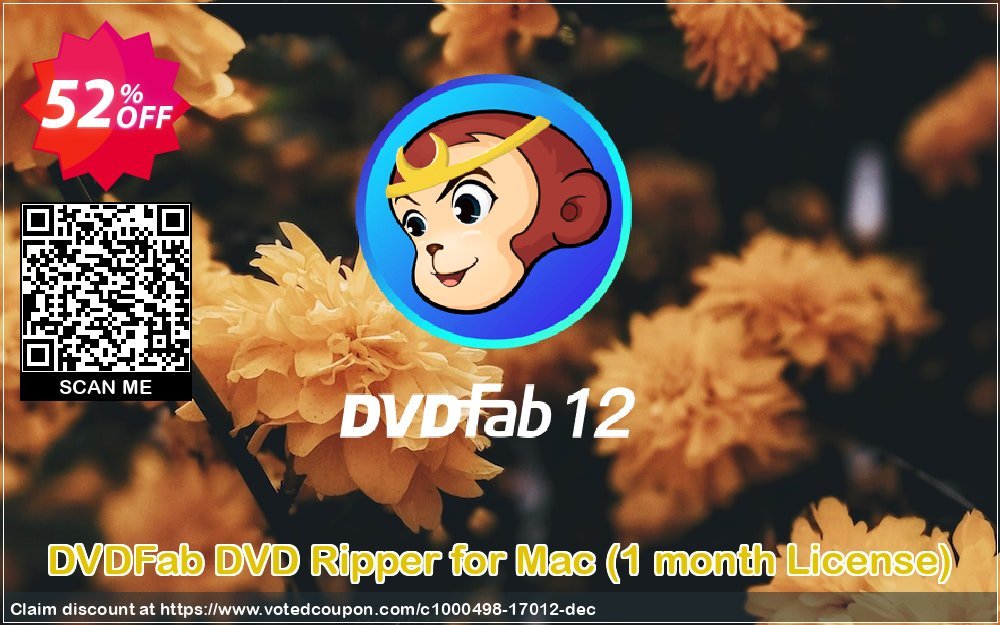 DVDFab DVD Ripper for MAC, Monthly Plan  Coupon, discount 50% OFF DVDFab DVD Ripper for Mac (1 month License), verified. Promotion: Special sales code of DVDFab DVD Ripper for Mac (1 month License), tested & approved