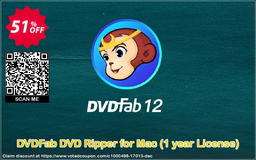 DVDFab DVD Ripper for MAC, Yearly Plan  Coupon Code Apr 2024, 51% OFF - VotedCoupon
