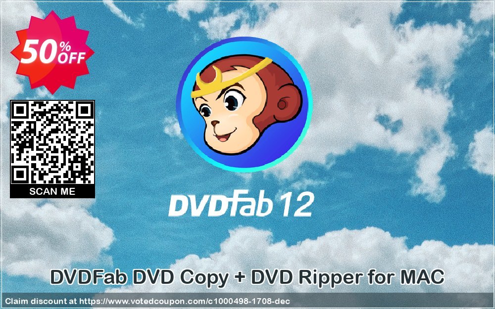 DVDFab DVD Copy + DVD Ripper for MAC Coupon, discount 50% OFF DVDFab DVD Copy + DVD Ripper for MAC, verified. Promotion: Special sales code of DVDFab DVD Copy + DVD Ripper for MAC, tested & approved