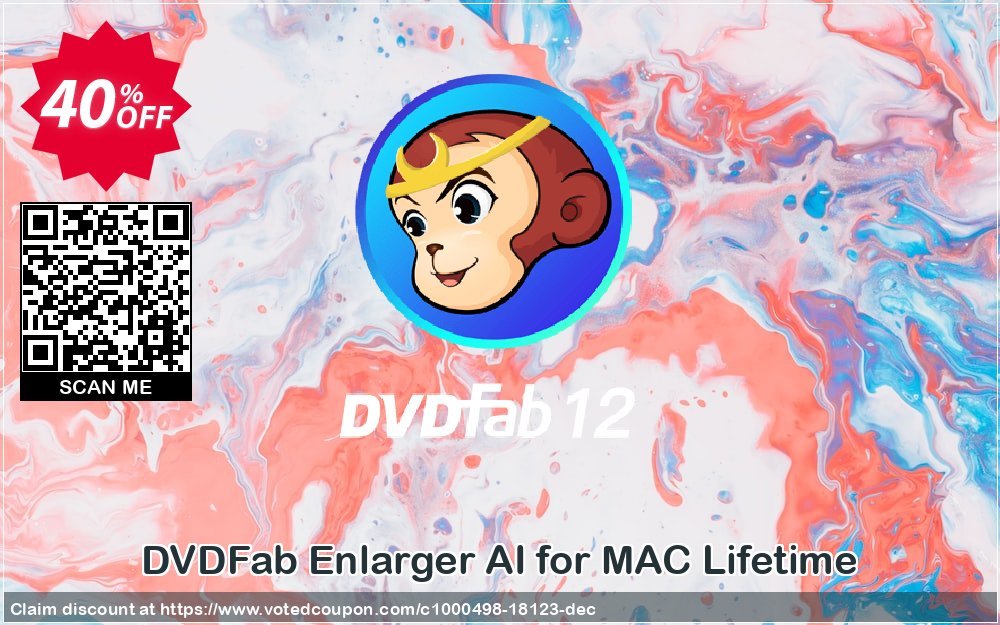 DVDFab Enlarger AI for MAC Lifetime Coupon, discount 50% OFF DVDFab Enlarger AI for MAC Lifetime, verified. Promotion: Special sales code of DVDFab Enlarger AI for MAC Lifetime, tested & approved