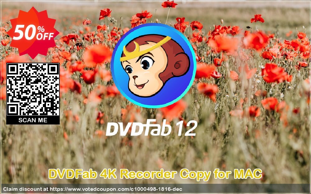 DVDFab 4K Recorder Copy for MAC Coupon, discount 50% OFF DVDFab 4K Recorder Copy for MAC, verified. Promotion: Special sales code of DVDFab 4K Recorder Copy for MAC, tested & approved