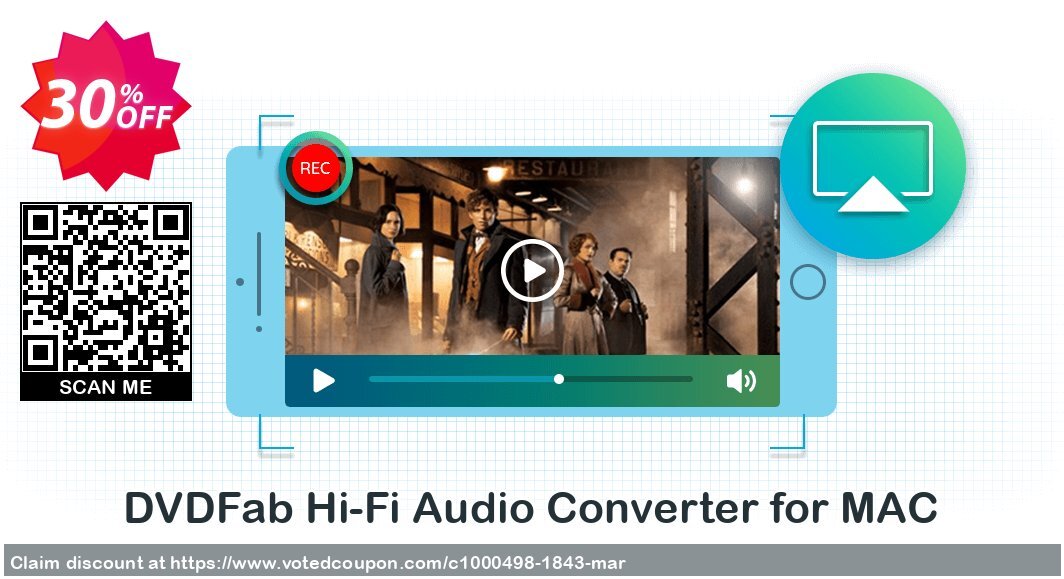 DVDFab Hi-Fi Audio Converter for MAC Coupon, discount 30% OFF DVDFab Hi-Fi Audio Converter for MAC, verified. Promotion: Special sales code of DVDFab Hi-Fi Audio Converter for MAC, tested & approved