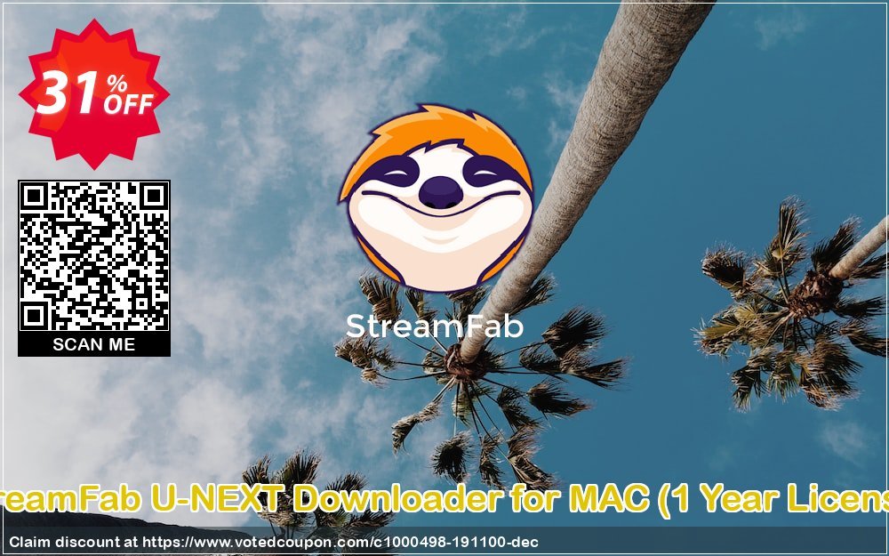 StreamFab U-NEXT Downloader for MAC, Yearly Plan  Coupon, discount 30% OFF StreamFab U-NEXT Downloader for MAC (1 Year License), verified. Promotion: Special sales code of StreamFab U-NEXT Downloader for MAC (1 Year License), tested & approved