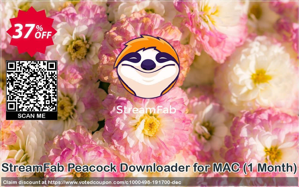 StreamFab Peacock Downloader for MAC, Monthly  Coupon, discount 31% OFF StreamFab FANZA Downloader for MAC, verified. Promotion: Special sales code of StreamFab FANZA Downloader for MAC, tested & approved