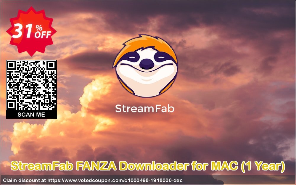 StreamFab FANZA Downloader for MAC, Yearly  Coupon, discount 30% OFF StreamFab FANZA Downloader for MAC (1 Year), verified. Promotion: Special sales code of StreamFab FANZA Downloader for MAC (1 Year), tested & approved