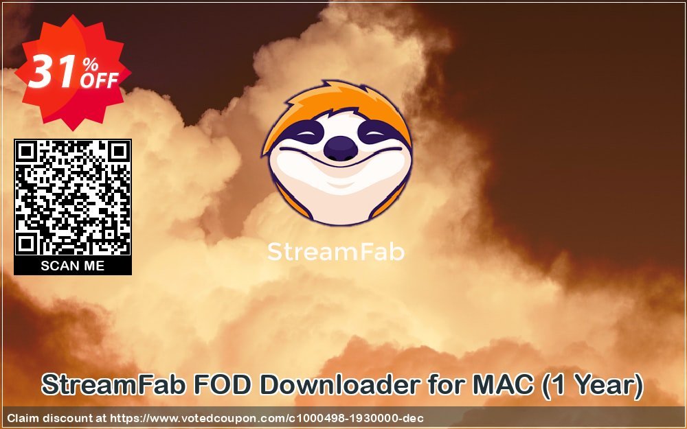 StreamFab FOD Downloader for MAC, Yearly  Coupon, discount 30% OFF StreamFab FOD Downloader for MAC (1 Year), verified. Promotion: Special sales code of StreamFab FOD Downloader for MAC (1 Year), tested & approved