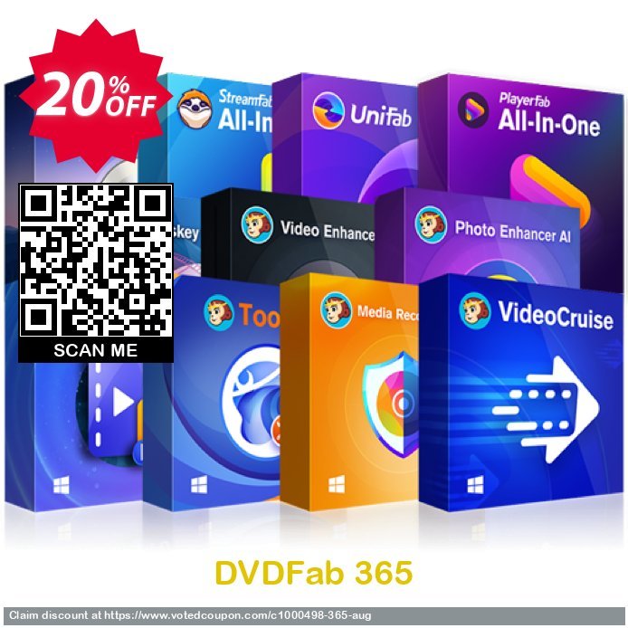 DVDFab 365 Coupon Code Mar 2024, 20% OFF - VotedCoupon