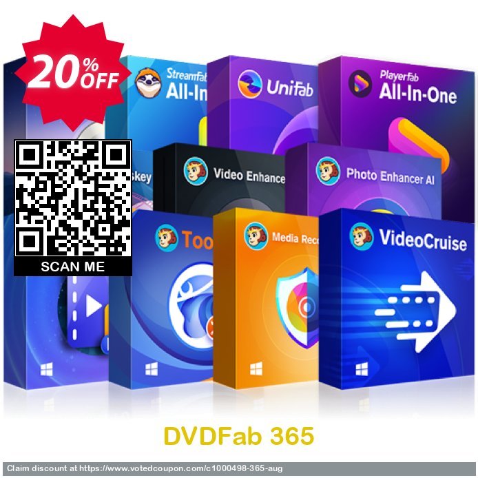 DVDFab 365 Coupon Code May 2024, 20% OFF - VotedCoupon