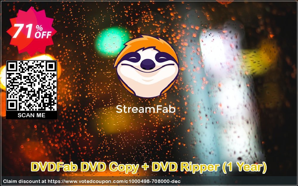 DVDFab DVD Copy + DVD Ripper, Yearly  Coupon, discount 50% OFF DVDFab DVD Copy + DVD Ripper (1 Year), verified. Promotion: Special sales code of DVDFab DVD Copy + DVD Ripper (1 Year), tested & approved