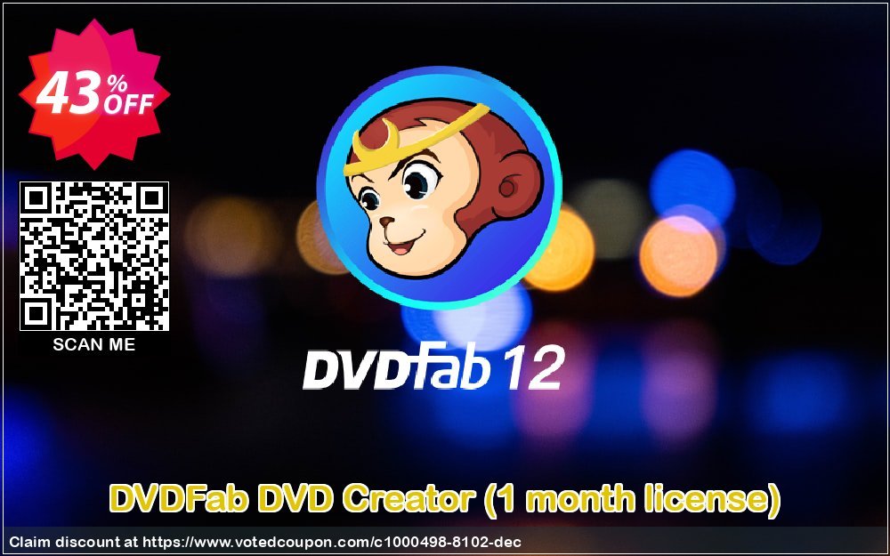 DVDFab DVD Creator, Monthly Plan  Coupon, discount 50% OFF DVDFab DVD Creator (1 month license), verified. Promotion: Special sales code of DVDFab DVD Creator (1 month license), tested & approved