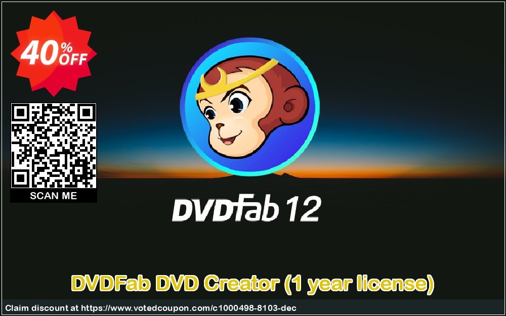 DVDFab DVD Creator, Yearly Plan  Coupon, discount 50% OFF DVDFab DVD Creator (1 year license), verified. Promotion: Special sales code of DVDFab DVD Creator (1 year license), tested & approved