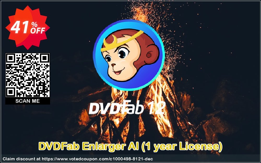 DVDFab Enlarger AI, Yearly Plan  Coupon, discount 50% OFF DVDFab Enlarger AI (1 year License), verified. Promotion: Special sales code of DVDFab Enlarger AI (1 year License), tested & approved