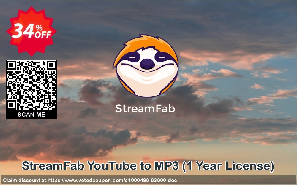 StreamFab YouTube to MP3, Yearly Plan  Coupon, discount 30% OFF StreamFab YouTube to MP3 (1 Year License), verified. Promotion: Special sales code of StreamFab YouTube to MP3 (1 Year License), tested & approved