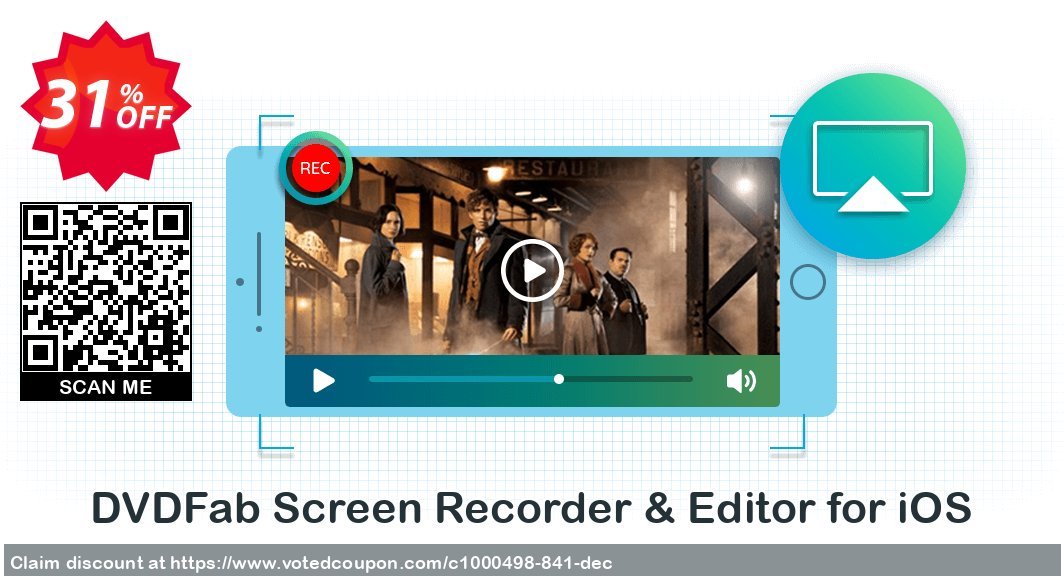 DVDFab Screen Recorder & Editor for iOS Coupon Code May 2024, 31% OFF - VotedCoupon
