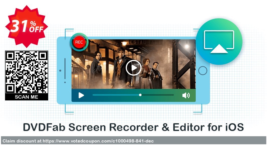 DVDFab Screen Recorder & Editor for iOS Coupon, discount 30% OFF DVDFab Screen Recorder & Editor for iOS, verified. Promotion: Special sales code of DVDFab Screen Recorder & Editor for iOS, tested & approved