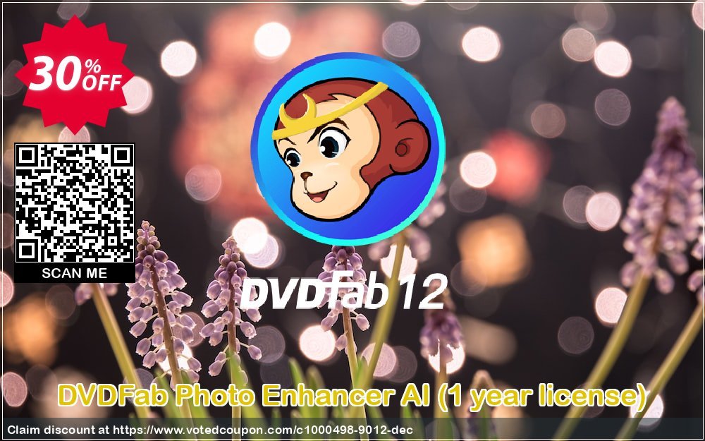 DVDFab Photo Enhancer AI, Yearly Plan  Coupon, discount 30% OFF DVDFab Photo Enhancer AI (1 year license), verified. Promotion: Special sales code of DVDFab Photo Enhancer AI (1 year license), tested & approved