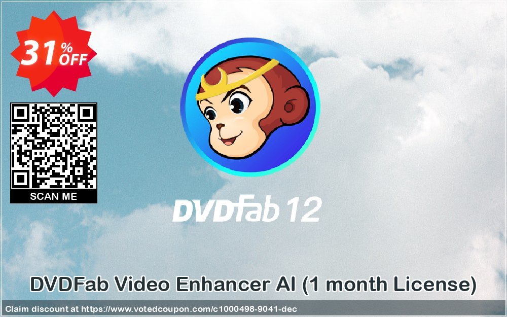 DVDFab Video Enhancer AI, Monthly Plan  Coupon, discount 30% OFF DVDFab Video Enhancer AI (1 month License), verified. Promotion: Special sales code of DVDFab Video Enhancer AI (1 month License), tested & approved