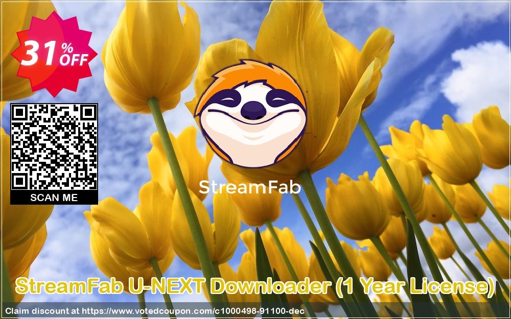 StreamFab U-NEXT Downloader, Yearly Plan  Coupon, discount 30% OFF StreamFab U-NEXT Downloader (1 Year License), verified. Promotion: Special sales code of StreamFab U-NEXT Downloader (1 Year License), tested & approved