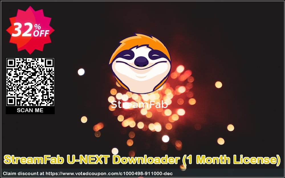 StreamFab U-NEXT Downloader, Monthly Plan  Coupon, discount 30% OFF StreamFab U-NEXT Downloader (1 Month License), verified. Promotion: Special sales code of StreamFab U-NEXT Downloader (1 Month License), tested & approved