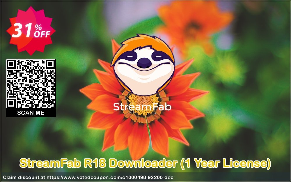 StreamFab R18 Downloader, Yearly Plan  Coupon, discount 30% OFF StreamFab R18 Downloader (1 Year License), verified. Promotion: Special sales code of StreamFab R18 Downloader (1 Year License), tested & approved