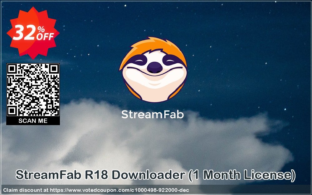 StreamFab R18 Downloader, Monthly Plan  Coupon, discount 30% OFF StreamFab R18 Downloader (1 Month License), verified. Promotion: Special sales code of StreamFab R18 Downloader (1 Month License), tested & approved