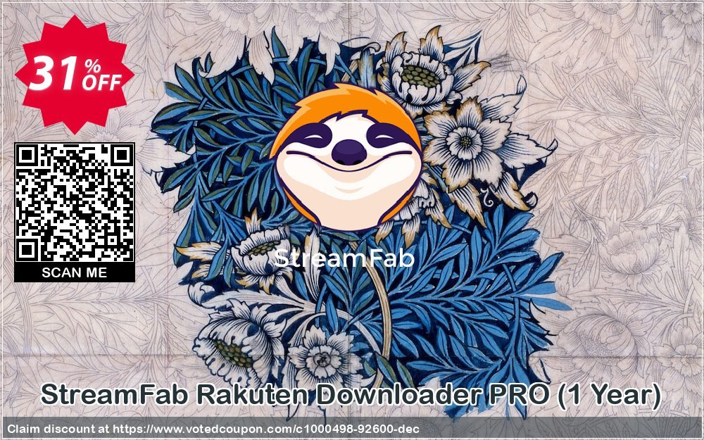 StreamFab Rakuten Downloader PRO, Yearly  Coupon, discount 30% OFF StreamFab Rakuten Downloader PRO (1 Year), verified. Promotion: Special sales code of StreamFab Rakuten Downloader PRO (1 Year), tested & approved