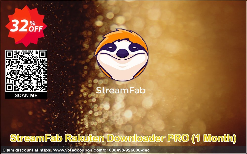 StreamFab Rakuten Downloader PRO, Monthly  Coupon, discount 30% OFF StreamFab Rakuten Downloader PRO (1 Month), verified. Promotion: Special sales code of StreamFab Rakuten Downloader PRO (1 Month), tested & approved
