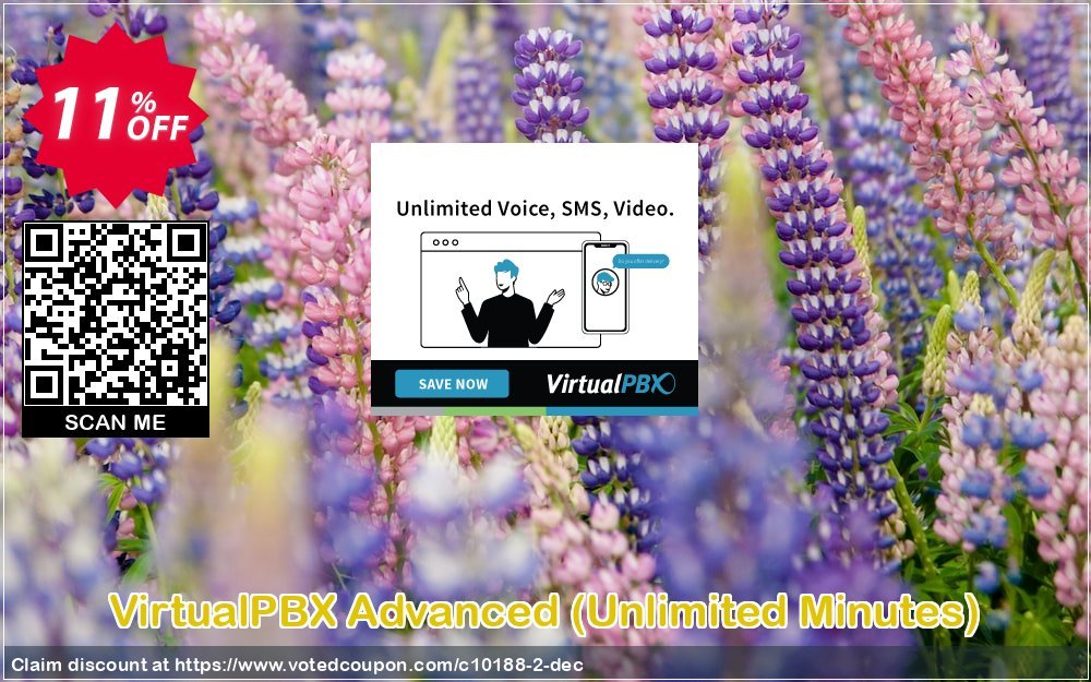 VirtualPBX Advanced, Unlimited Minutes  Coupon, discount 10% OFF VirtualPBX Advanced (Unlimited Minutes), verified. Promotion: Exclusive deals code of VirtualPBX Advanced (Unlimited Minutes), tested & approved