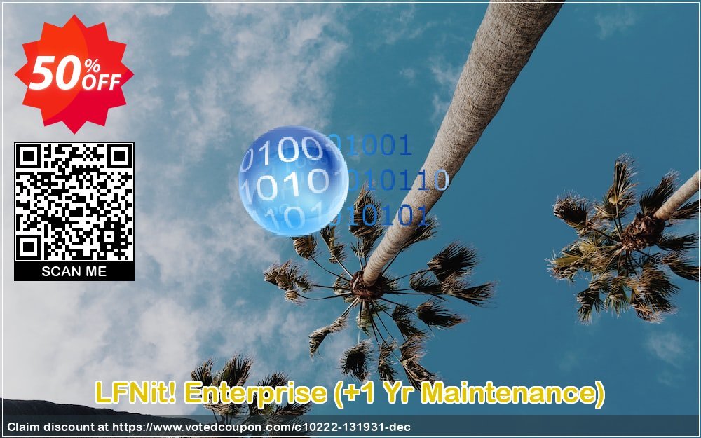LFNit! Enterprise, +1 Yr Maintenance  Coupon, discount Coupon code LFNit! Enterprise (+1 Yr Maintenance). Promotion: LFNit! Enterprise (+1 Yr Maintenance) offer from DataMystic