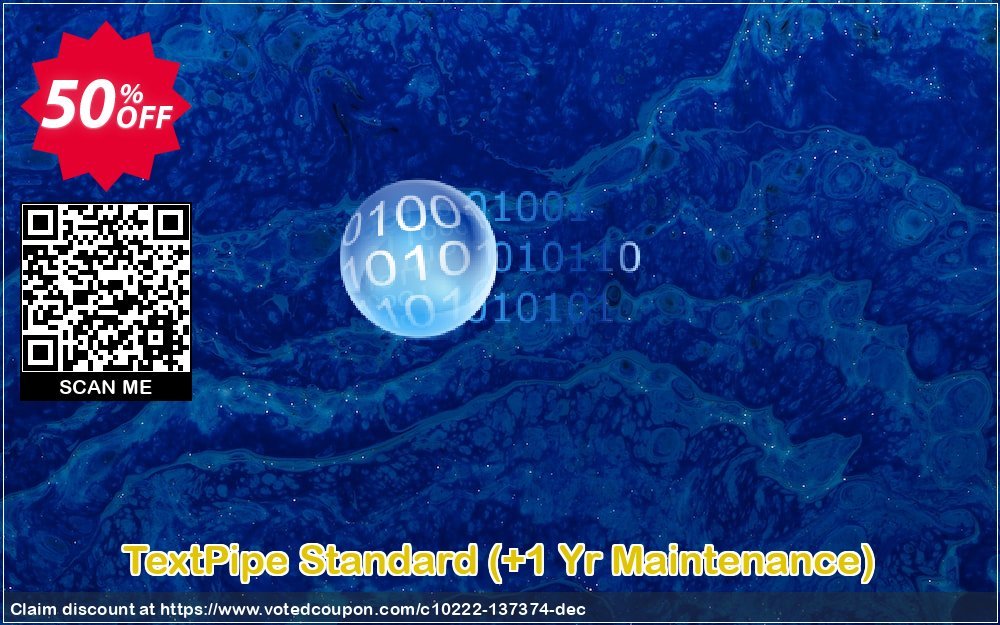 TextPipe Standard, +1 Yr Maintenance  Coupon, discount Coupon code TextPipe Standard (+1 Yr Maintenance). Promotion: TextPipe Standard (+1 Yr Maintenance) offer from DataMystic