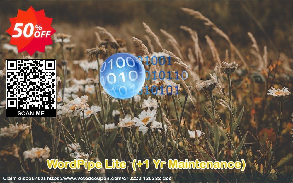 WordPipe Lite , +1 Yr Maintenance  Coupon, discount Coupon code WordPipe Lite  (+1 Yr Maintenance). Promotion: WordPipe Lite  (+1 Yr Maintenance) offer from DataMystic