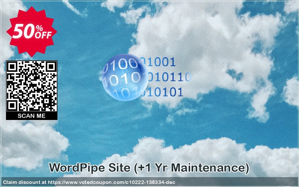 WordPipe Site, +1 Yr Maintenance  voted-on promotion codes