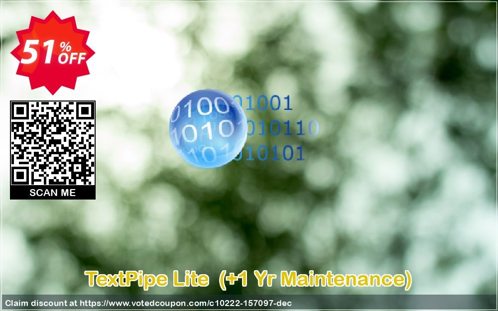 TextPipe Lite , +1 Yr Maintenance  Coupon, discount Coupon code TextPipe Lite  (+1 Yr Maintenance). Promotion: TextPipe Lite  (+1 Yr Maintenance) offer from DataMystic
