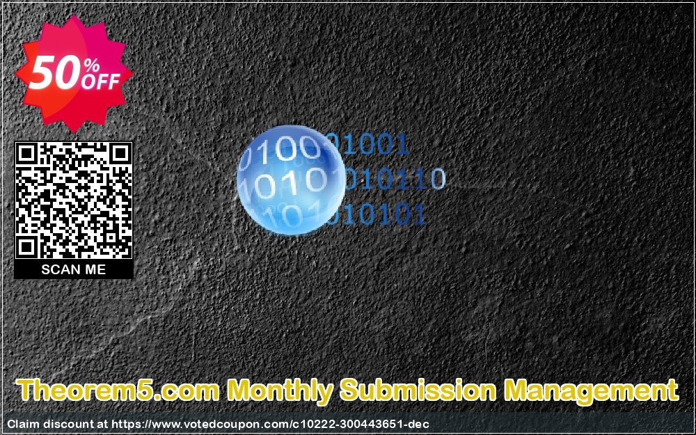 Theorem5.com Monthly Submission Management Coupon, discount Coupon code Theorem5.com Monthly Submission Management. Promotion: Theorem5.com Monthly Submission Management offer from DataMystic