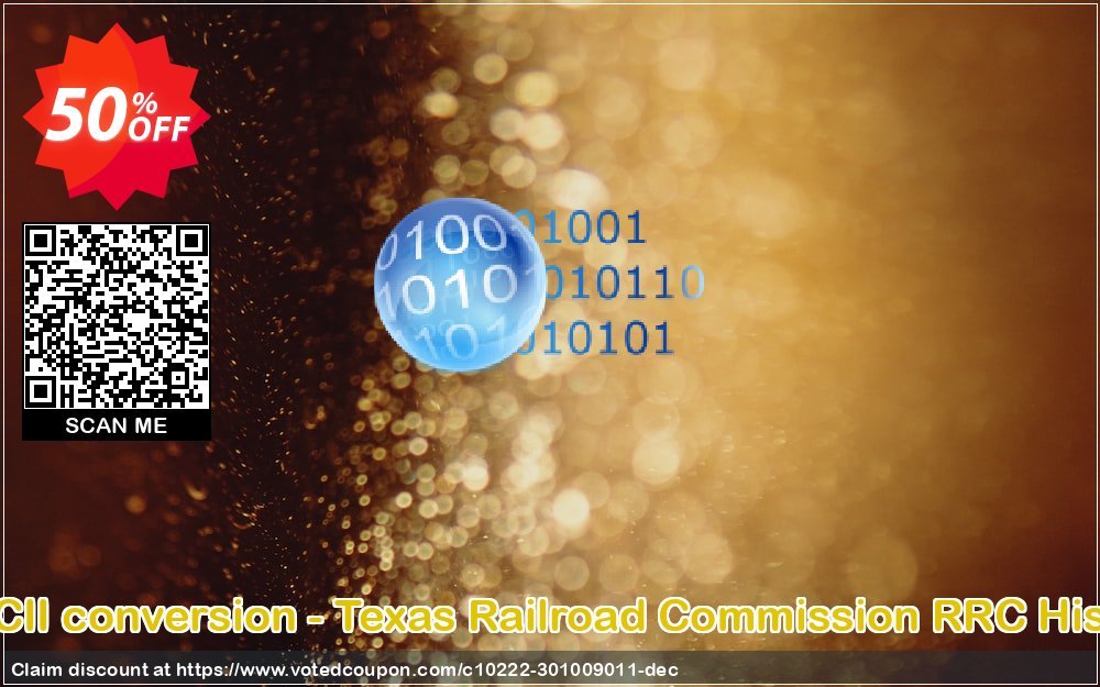 EBCDIC to ASCII conversion - Texas Railroad Commission RRC Historical Ledger Coupon, discount Coupon code EBCDIC to ASCII conversion - Texas Railroad Commission RRC Historical Ledger. Promotion: EBCDIC to ASCII conversion - Texas Railroad Commission RRC Historical Ledger offer from DataMystic