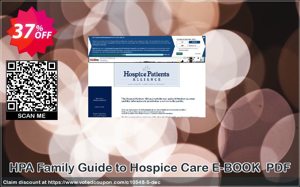 HPA Family Guide to Hospice Care E-BOOK  PDF Coupon, discount Hospice Patients coupon (10548). Promotion: discount of Hospice Patients Alliance (10548)