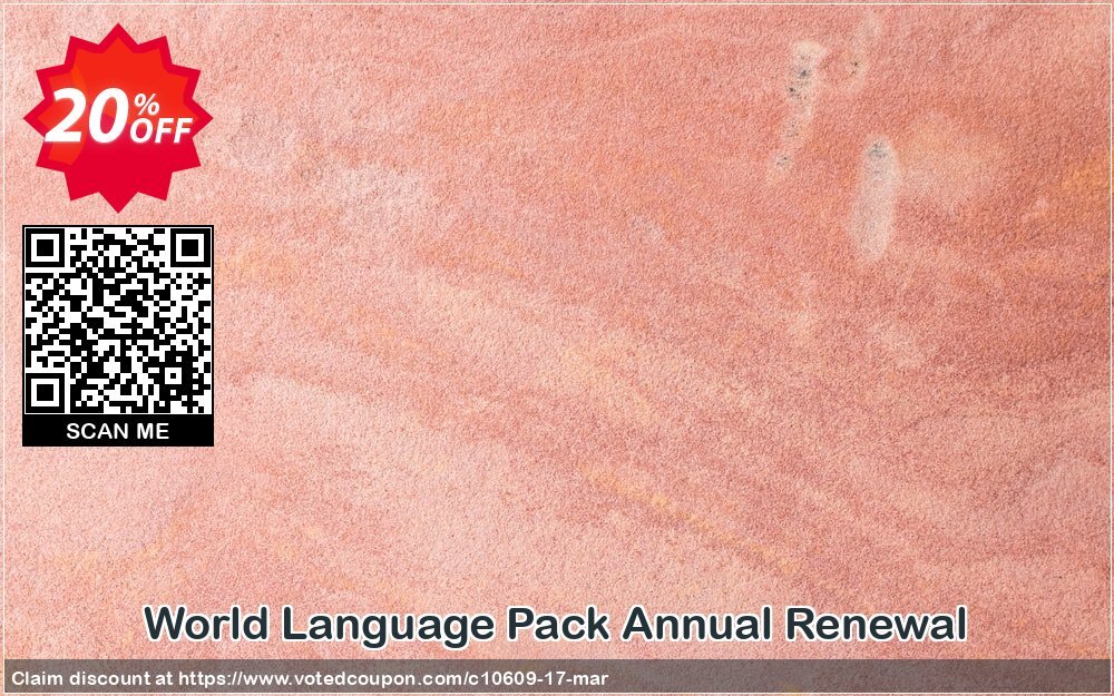 World Language Pack Annual Renewal Coupon, discount DeskShare Coupon (10609). Promotion: Coupon for DeskShare