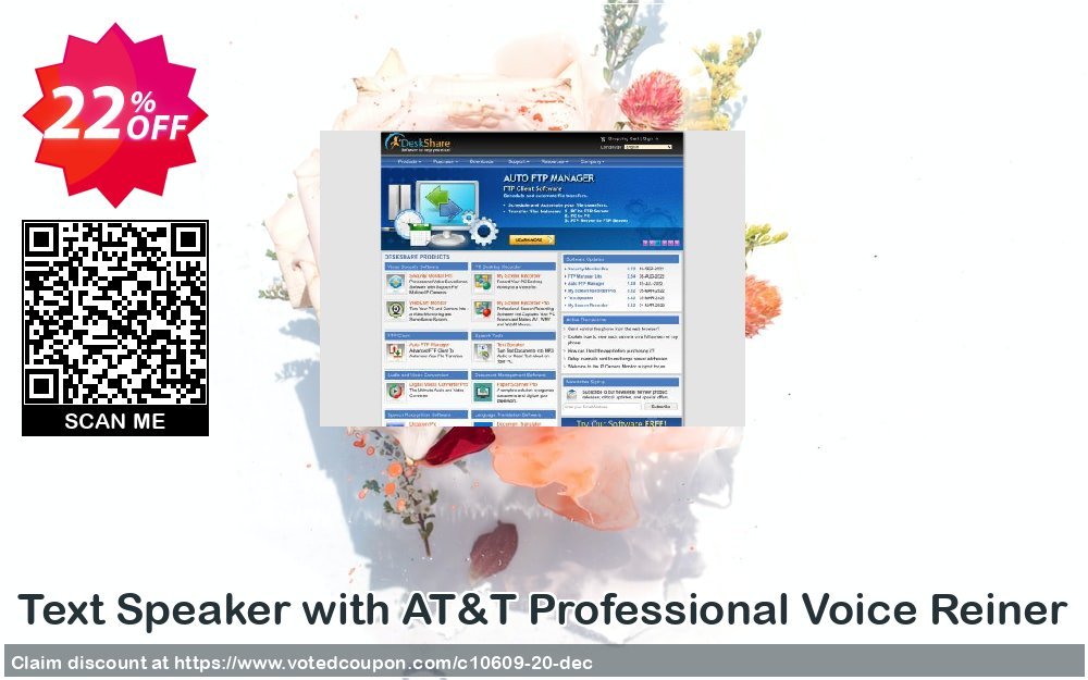 Text Speaker with AT&T Professional Voice Reiner Coupon, discount DeskShare Coupon (10609). Promotion: Coupon for DeskShare