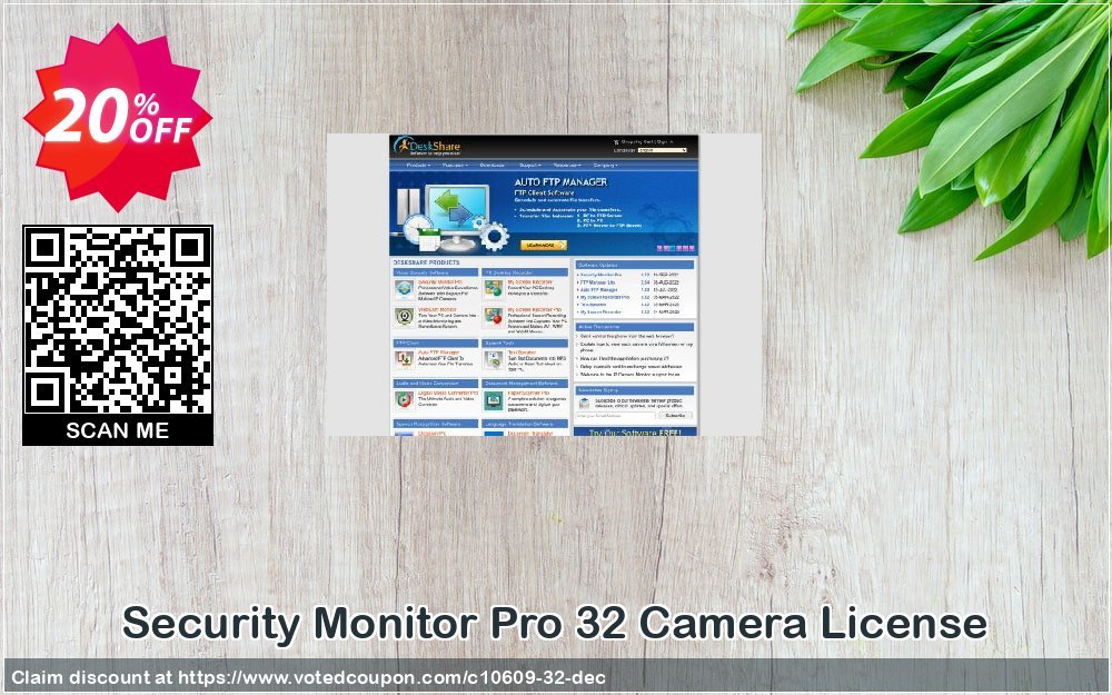 Security Monitor Pro 32 Camera Plan Coupon, discount DeskShare Coupon (10609). Promotion: Coupon for DeskShare