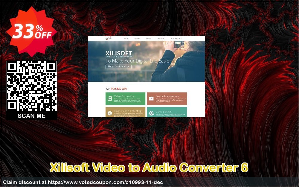 Xilisoft Video to Audio Converter 6 Coupon, discount 30OFF Xilisoft (10993). Promotion: Discount for Xilisoft coupon code