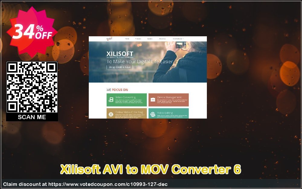 Xilisoft AVI to MOV Converter 6 Coupon, discount 30OFF Xilisoft (10993). Promotion: Discount for Xilisoft coupon code