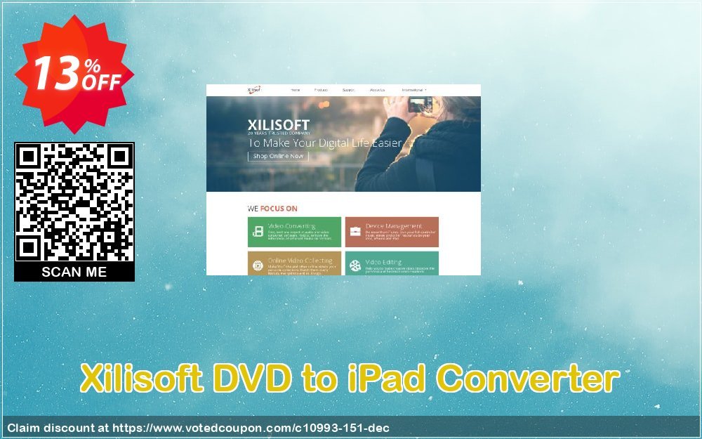 Xilisoft DVD to iPad Converter Coupon, discount Xilisoft DVD to iPad Converter stunning offer code 2024. Promotion: Discount for Xilisoft coupon code