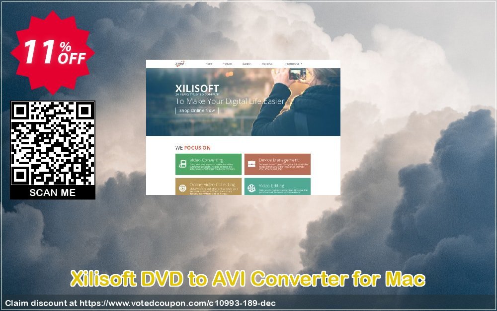 Xilisoft DVD to AVI Converter for MAC Coupon, discount Xilisoft DVD to AVI Converter for Mac impressive deals code 2024. Promotion: Discount for Xilisoft coupon code