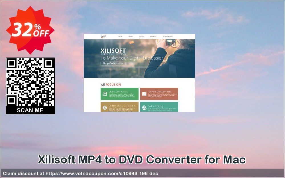 Xilisoft MP4 to DVD Converter for MAC Coupon, discount 30OFF Xilisoft (10993). Promotion: Discount for Xilisoft coupon code