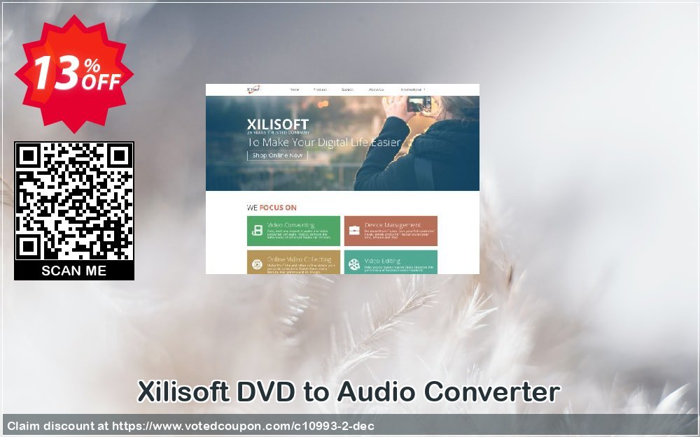 Xilisoft DVD to Audio Converter Coupon, discount Xilisoft DVD Audio Ripper fearsome promotions code 2024. Promotion: Discount for Xilisoft coupon code