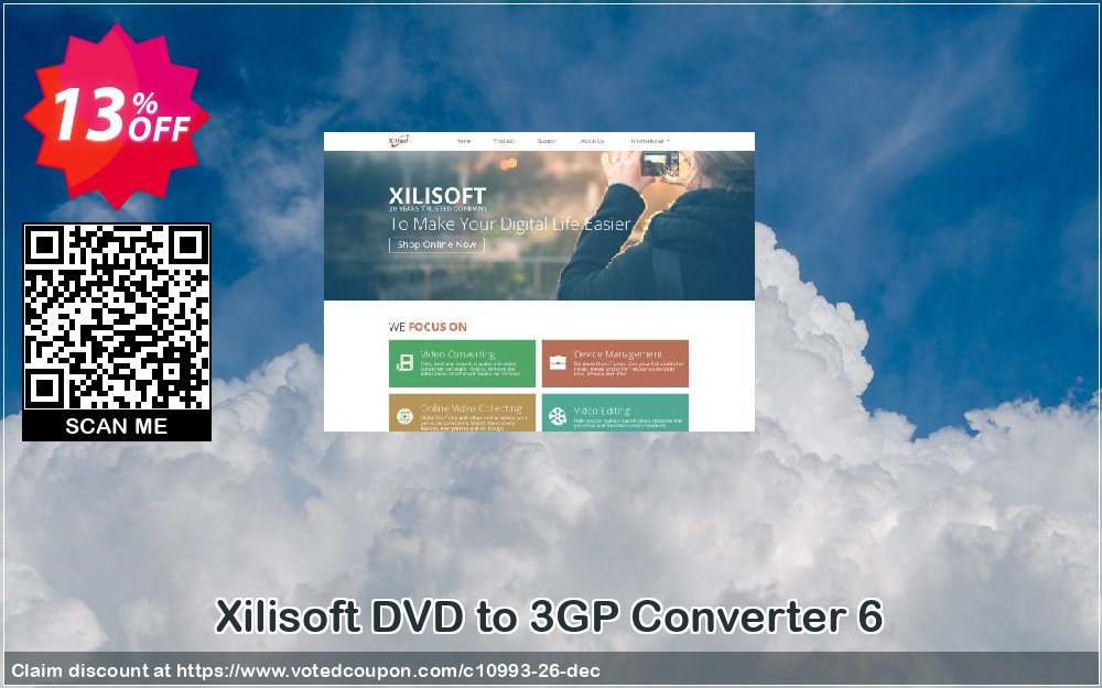 Xilisoft DVD to 3GP Converter 6 Coupon, discount Xilisoft DVD to 3GP Converter exclusive discounts code 2024. Promotion: Discount for Xilisoft coupon code