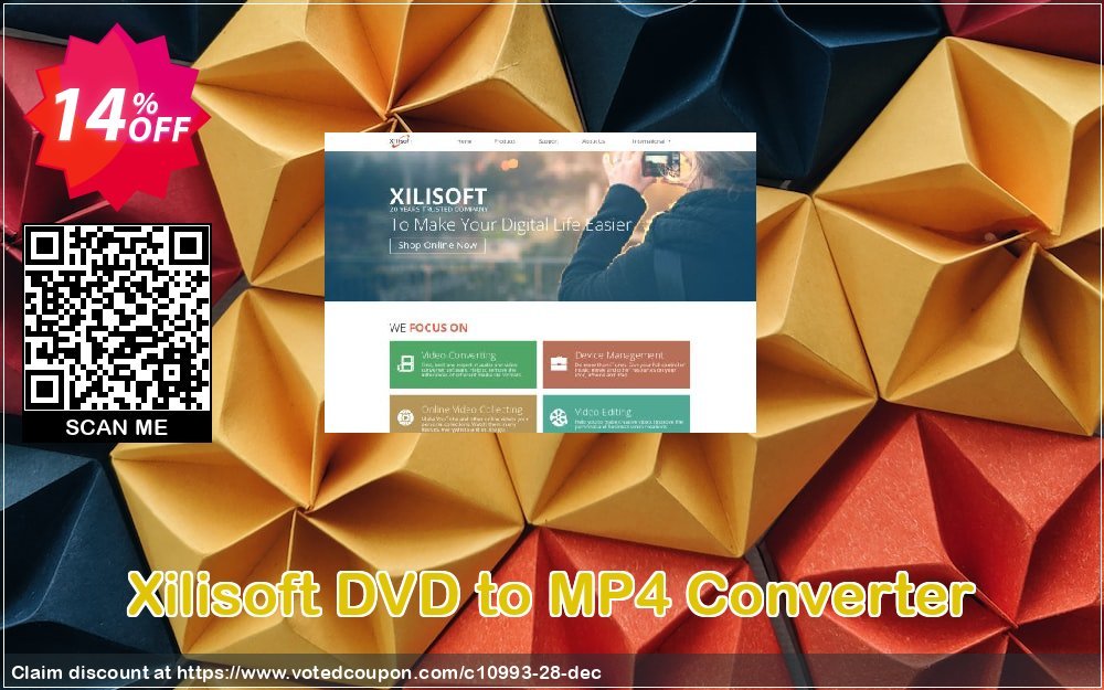 Xilisoft DVD to MP4 Converter Coupon, discount Xilisoft DVD to MP4 Converter stirring discounts code 2024. Promotion: Discount for Xilisoft coupon code