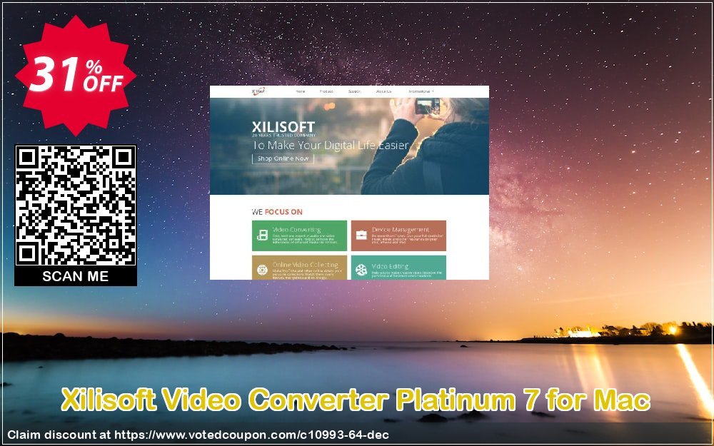 Xilisoft Video Converter Platinum 7 for MAC Coupon, discount 30OFF Xilisoft (10993). Promotion: Discount for Xilisoft coupon code
