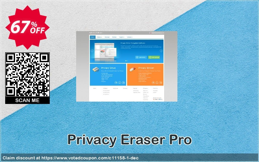 Privacy Eraser Pro Coupon, discount 30% Cybertron Software Co., Ltd. (11158). Promotion: 30% promotion from Cybertron Software (11158)