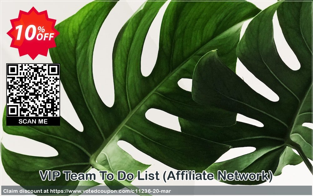 VIP Team To Do List, Affiliate Network  Coupon, discount VIP Quality Software, coupon archive (11236). Promotion: VIP Quality Software coupon code archive (11236)